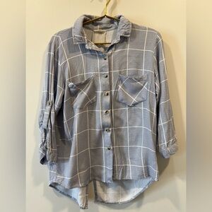 Women's Blue Button Down Shirt